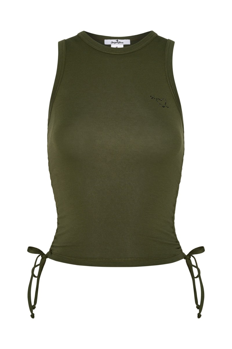 GATHERED SLEEVELESS TOP FOR TEENS-25612089-521