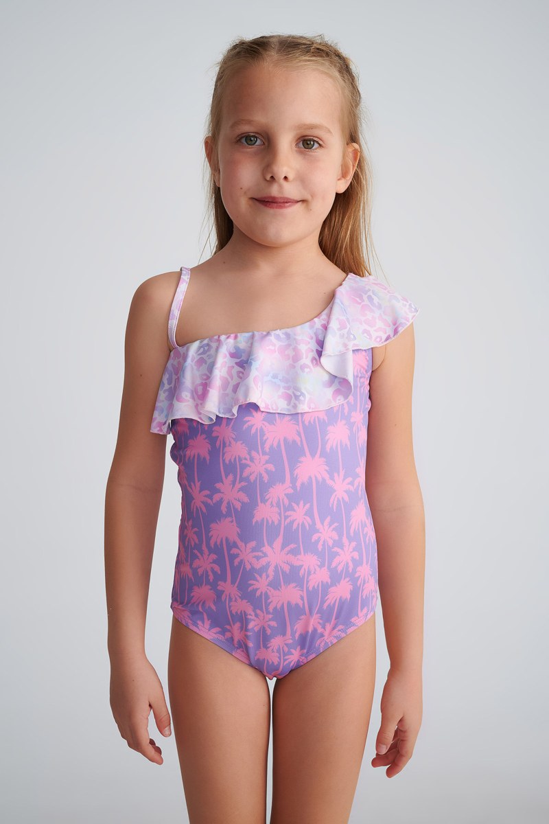 ONE SHOULDER ONEPIECE SWIMSUIT FOR GIRLS-25615077-436