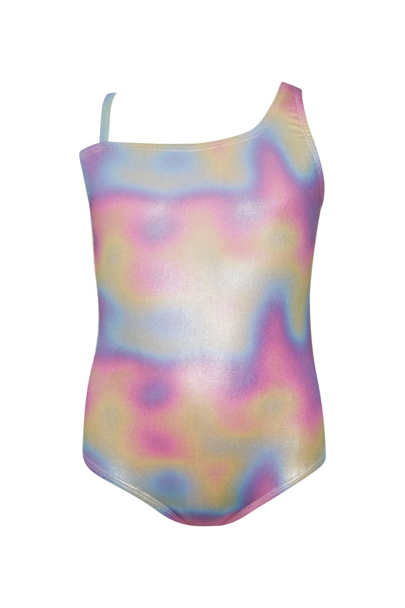 IRIDESCENT ONE SHOULDER ONEPIECE SWIMSUIT FOR GIRLS-25615087-999