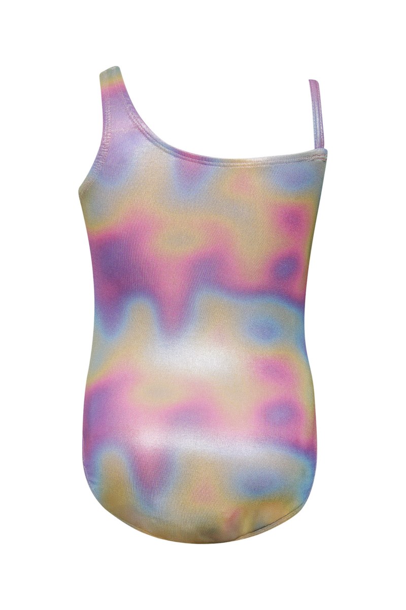 IRIDESCENT ONE SHOULDER ONEPIECE SWIMSUIT FOR GIRLS-25615087-999