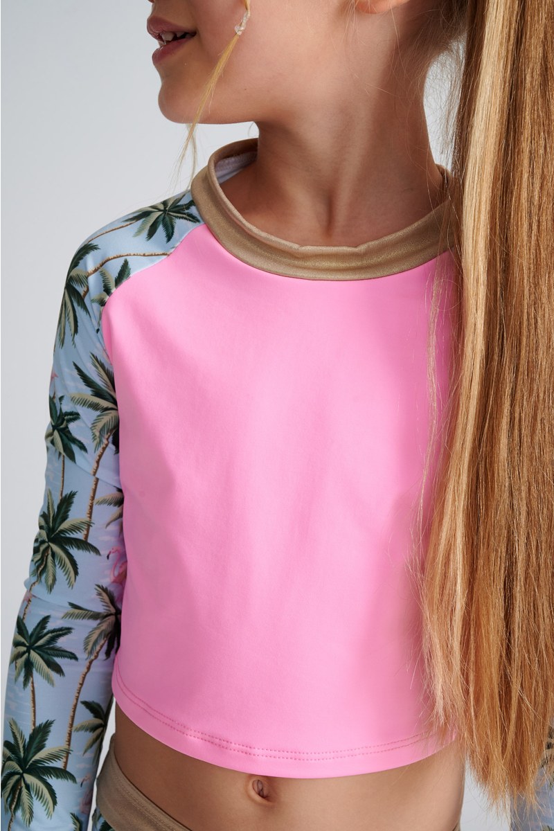 PRINTED LONG SLEEVED BIKINI SET FOR GIRLS-25616011-309