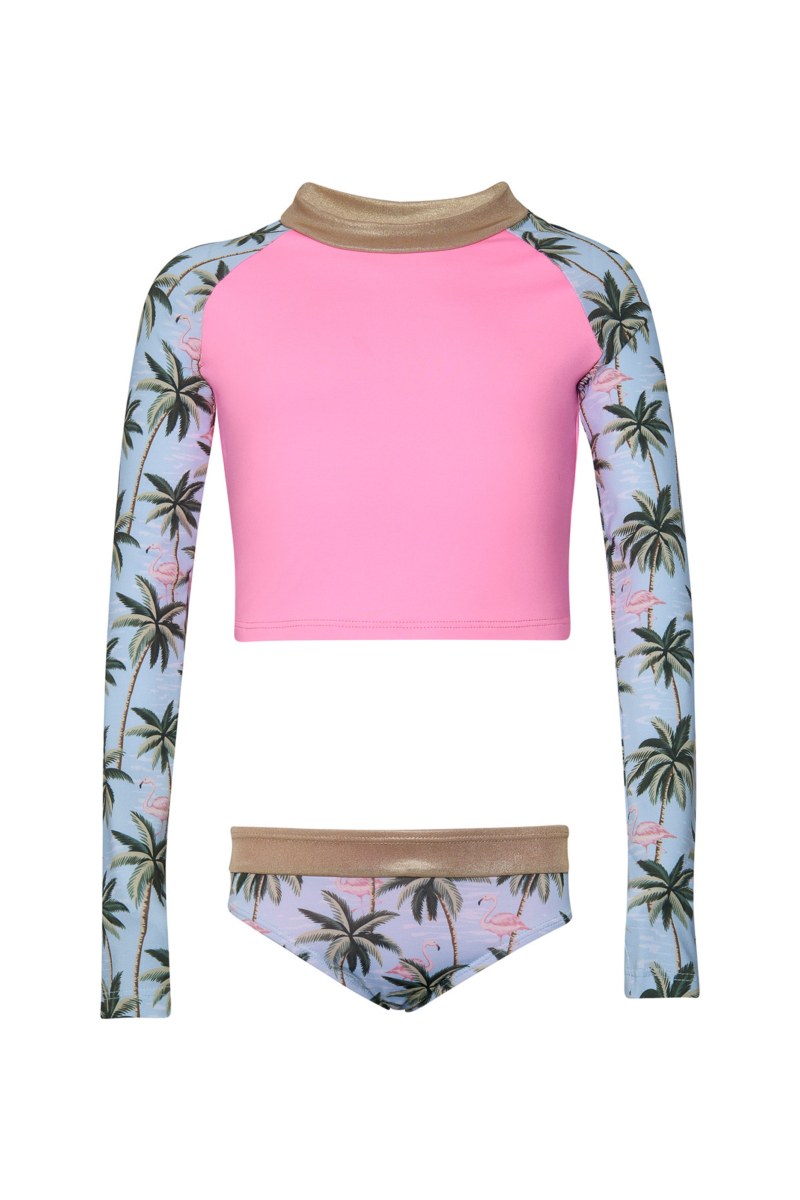 PRINTED LONG SLEEVED BIKINI SET FOR GIRLS-25616011-309