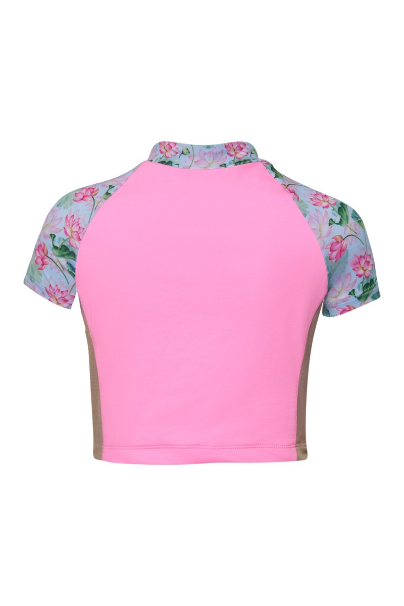 SHORT-SLEEVED SWIMSUIT BIKINI TOP FOR GIRLS-25616025-712