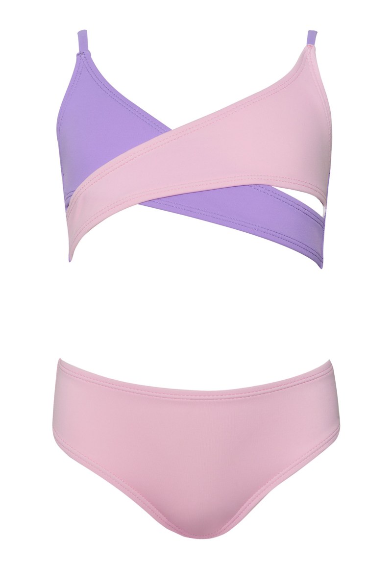 TWO-TONE STYLED BIKINI SET FOR GIRLS-25616035-712