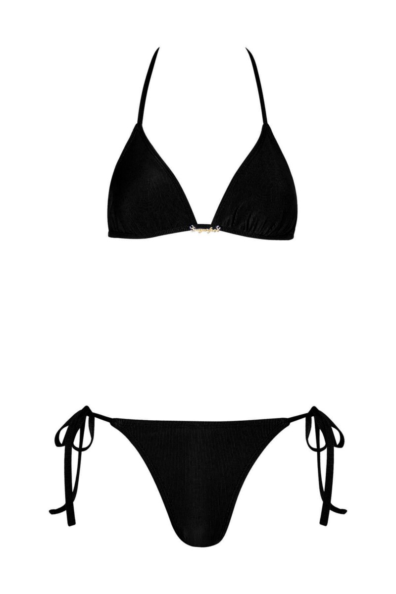 MONOCHROME RIBBED BIKINI SET FOR TEENS-25616153-110