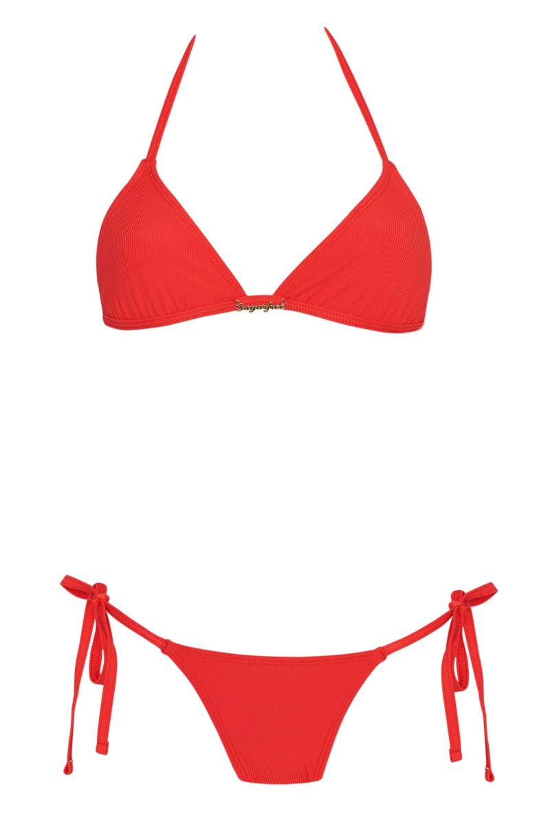 MONOCHROME RIBBED BIKINI SET FOR TEENS-25616153-631