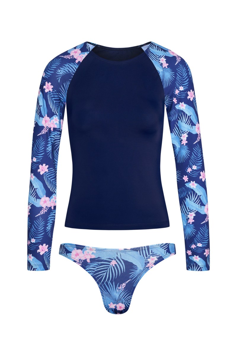 PRINTED LONG SLEEVED BIKINI SET FOR TEENS-25616160-999