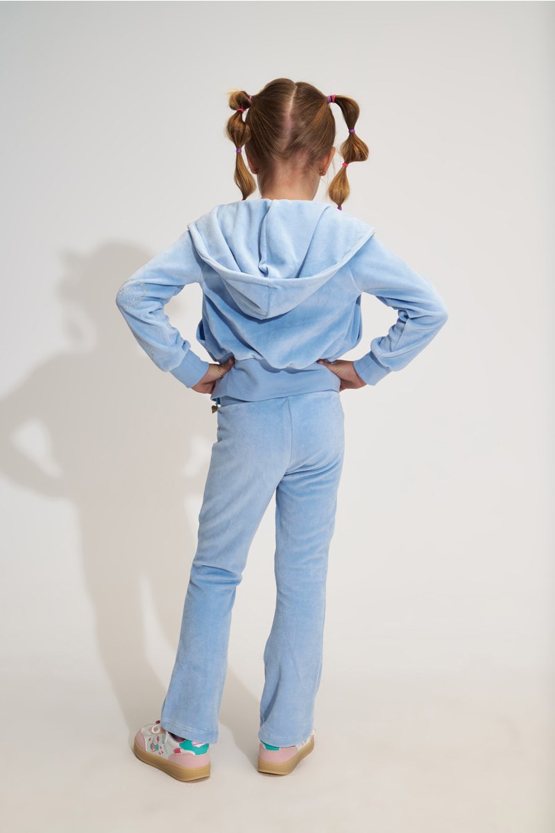 VELOUR TRACK SET FOR GIRLS WITH STRASS EMBELLISHMENTS ON SLEEVE-25618011-420