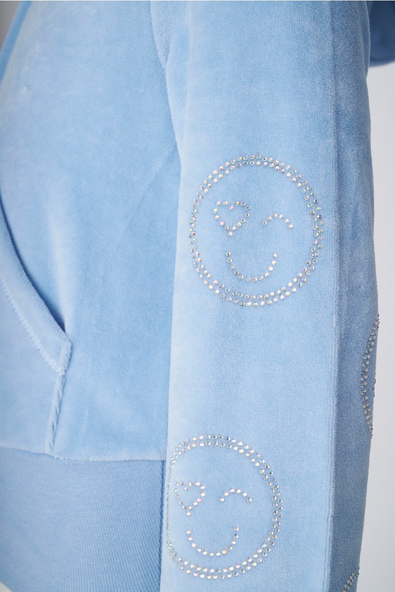 VELOUR TRACK SET FOR GIRLS WITH STRASS EMBELLISHMENTS ON SLEEVE-25618011-420