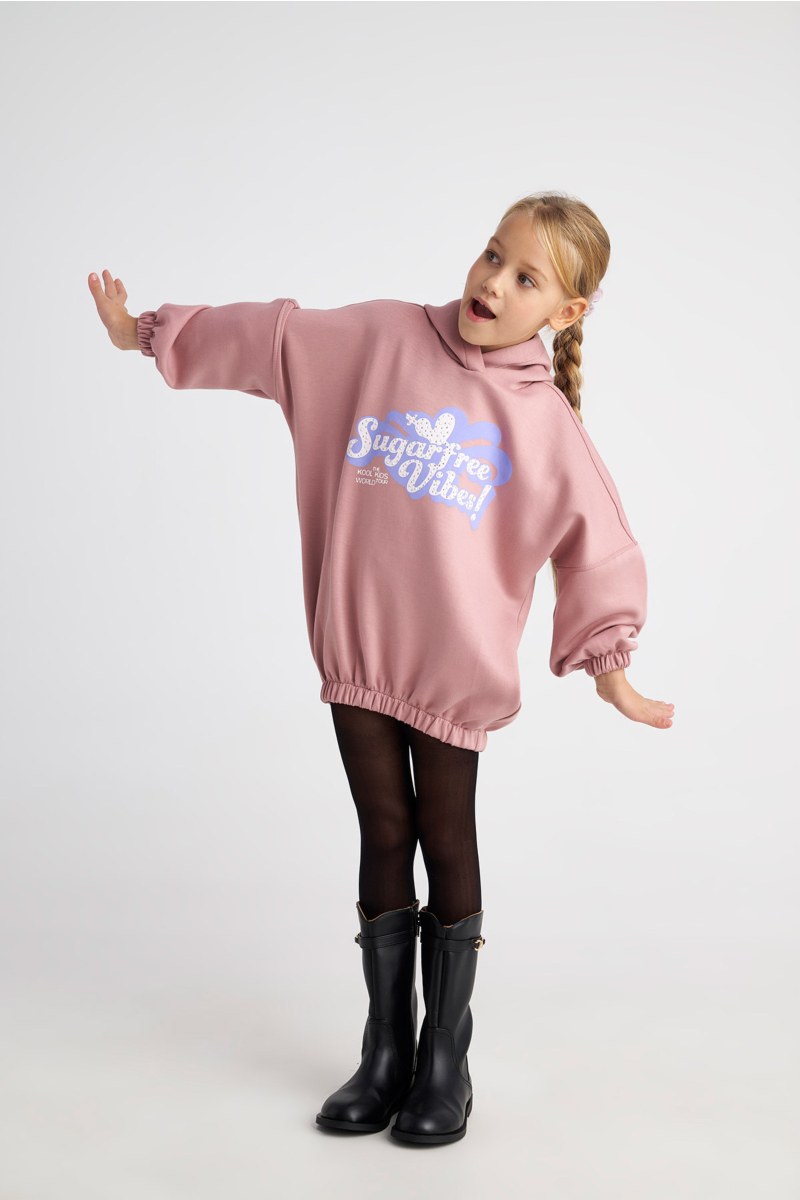 OVERSIZED COTTON HOODIE DRESS/TOP FOR GIRLS-25632001-103