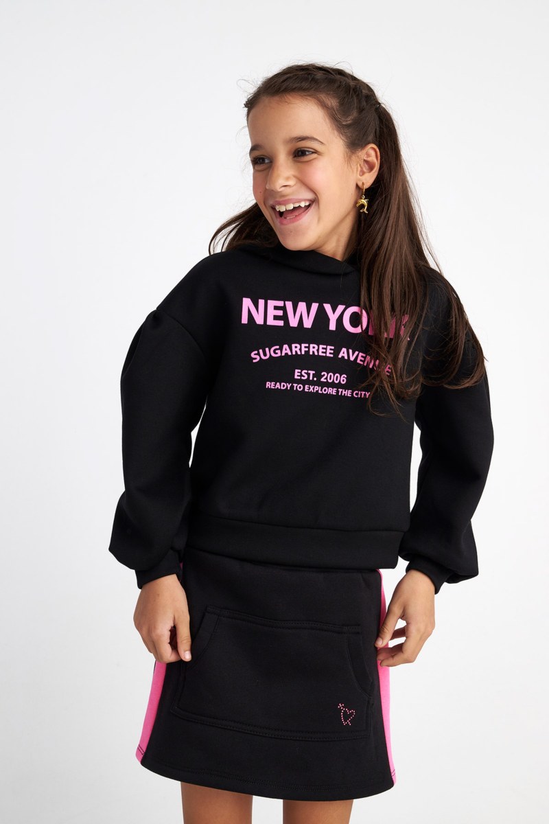 HOODED COTTON SWEATSHIRT FOR GIRLS-25632004-110