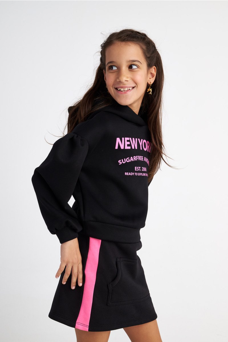 HOODED COTTON SWEATSHIRT FOR GIRLS-25632004-110