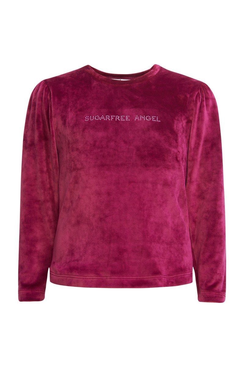 STRASS EMBELLISHED SUPER SOFT VELOUR TOP FOR GIRLS-25632028-633