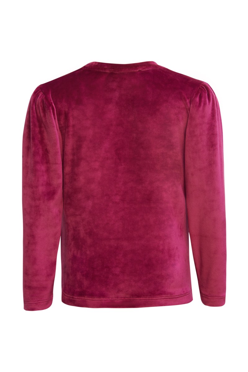 STRASS EMBELLISHED SUPER SOFT VELOUR TOP FOR GIRLS-25632028-633