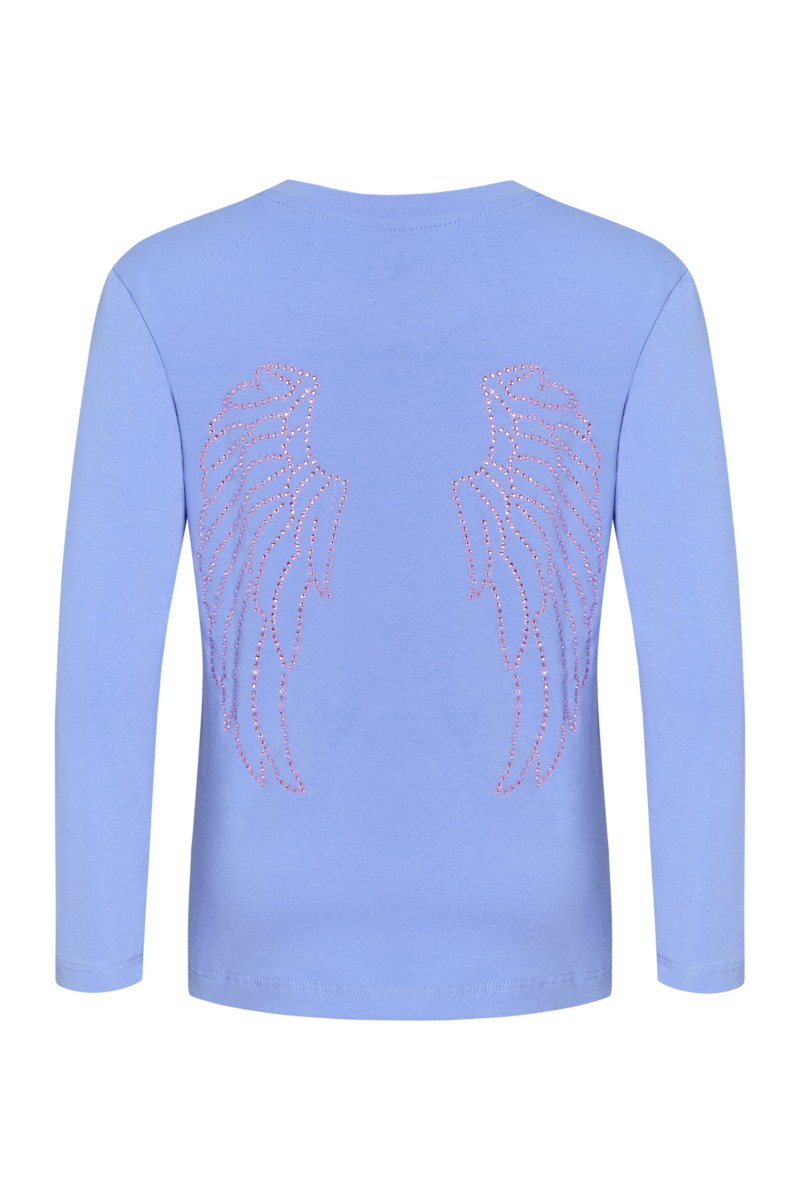 EMBELLISHED LONG SLEEVED COTTON TOP FOR GIRLS-25632043-421