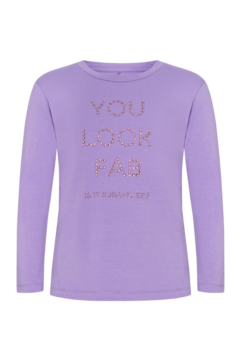 EMBELLISHED LONG SLEEVED COTTON TOP FOR GIRLS-25632044-811