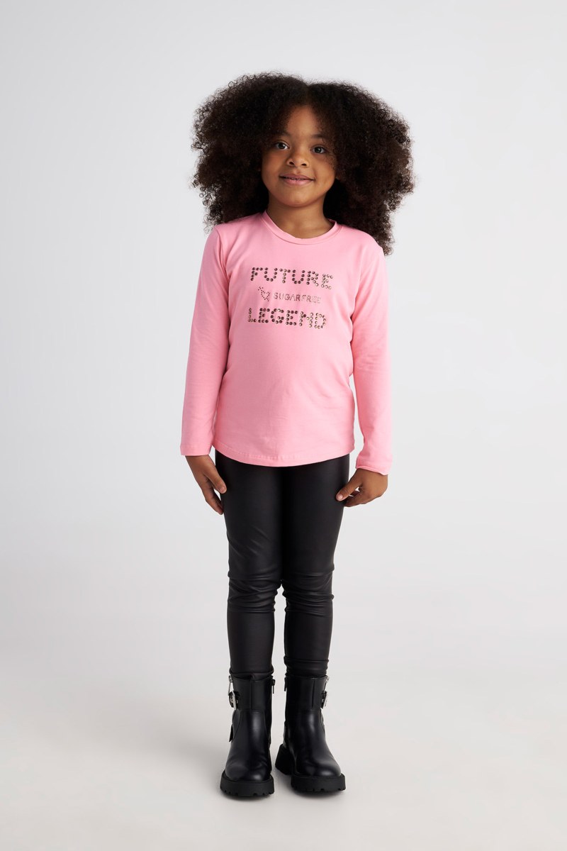 EMBELLISHED LONG SLEEVED COTTON TOP FOR GIRLS-25632045-714