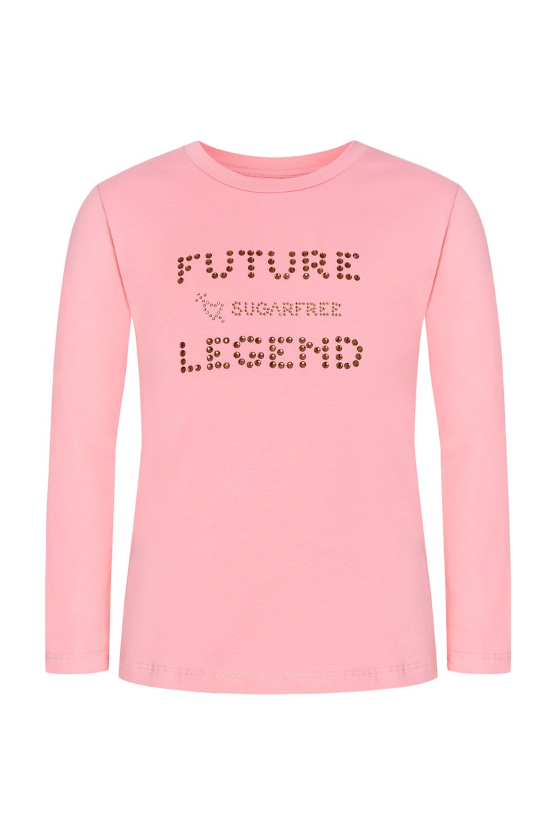 EMBELLISHED LONG SLEEVED COTTON TOP FOR GIRLS-25632045-714