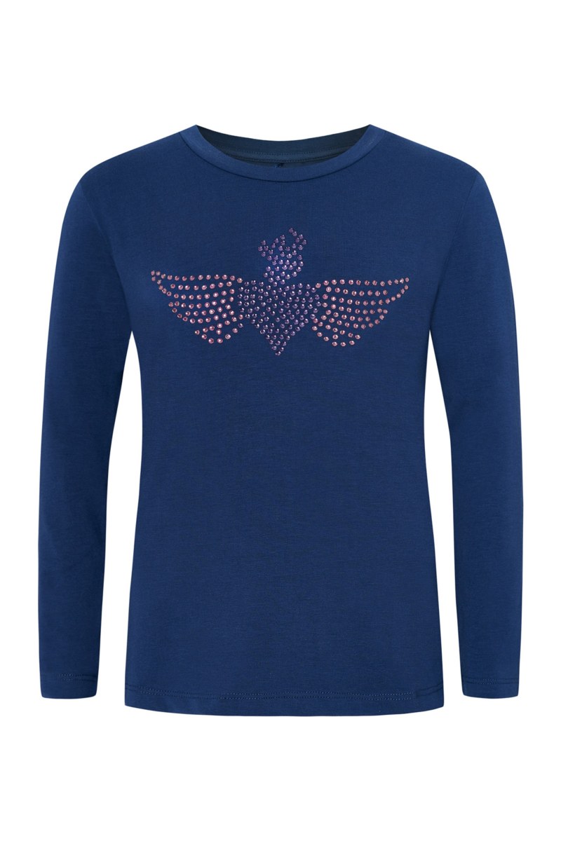 EMBELLISHED LONG SLEEVED COTTON TOP FOR GIRLS-25632046-425