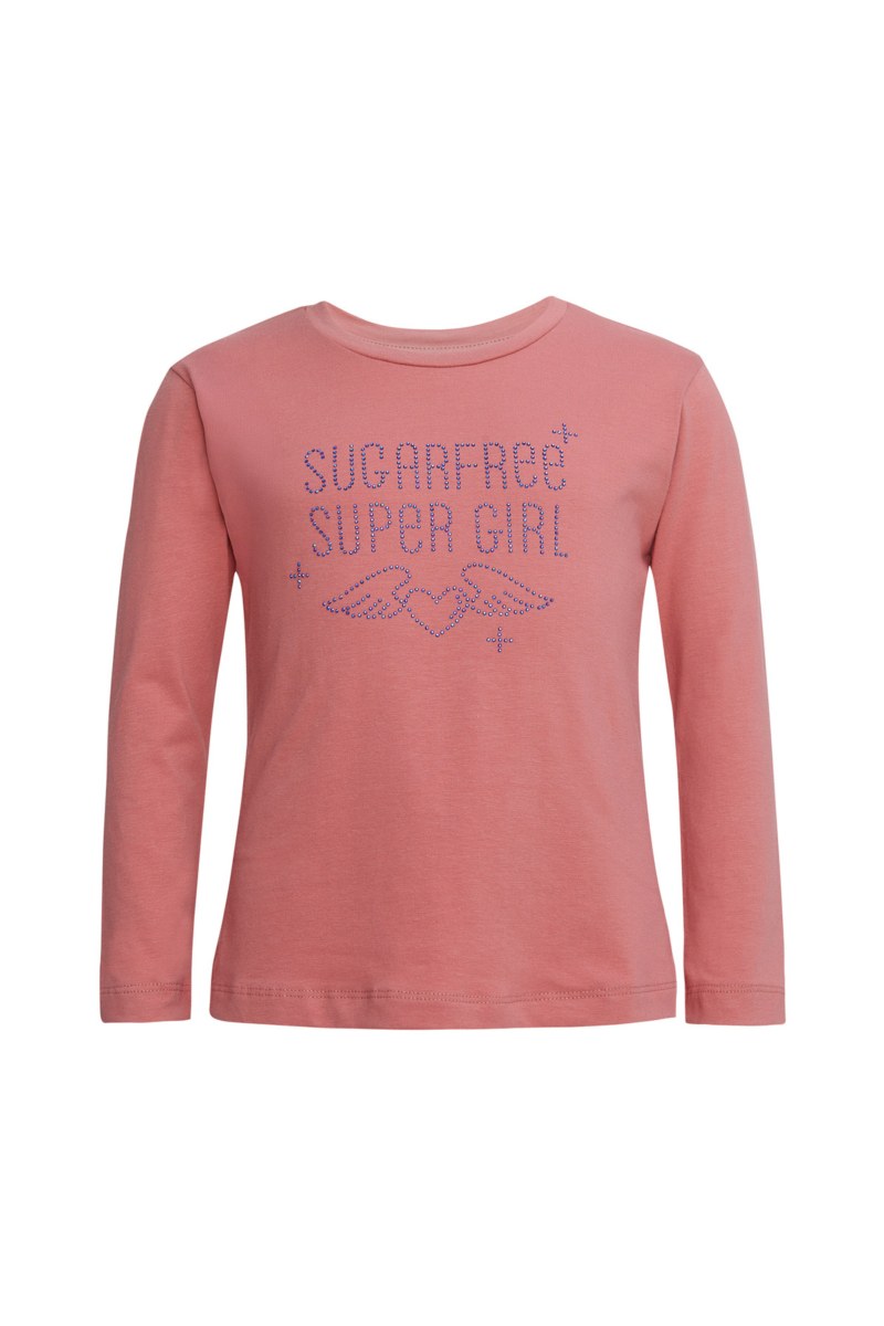 EMBELLISHED LONG SLEEVED COTTON TOP FOR GIRLS-25632050-723