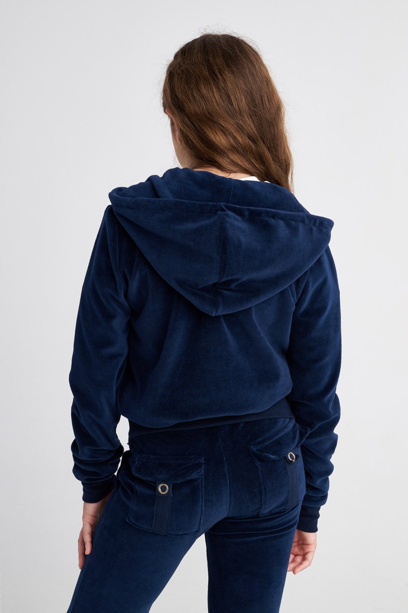HOODED FASHION VELOUR JACKET FOR TEENS-25633000-437