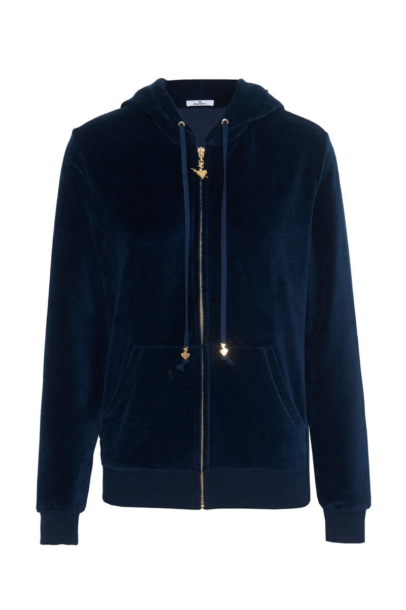 HOODED FASHION VELOUR JACKET FOR TEENS-25633000-437