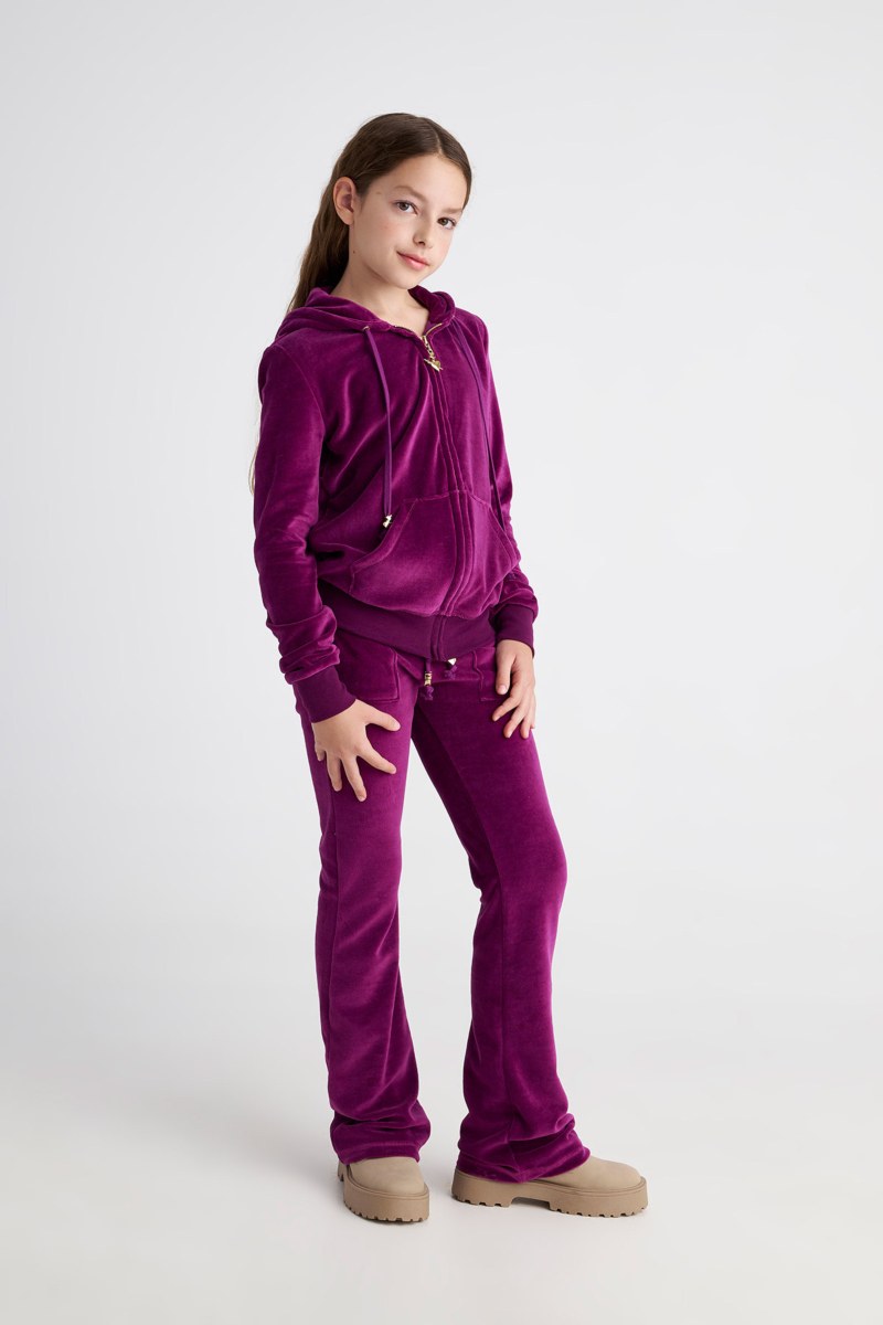 HOODED FASHION VELOUR JACKET FOR TEENS-25633000-824