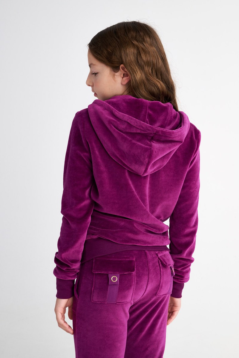 HOODED FASHION VELOUR JACKET FOR TEENS-25633000-824