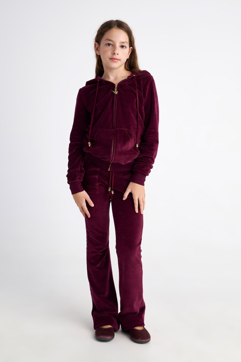 HOODED FASHION VELOUR JACKET FOR TEENS-25633000-846