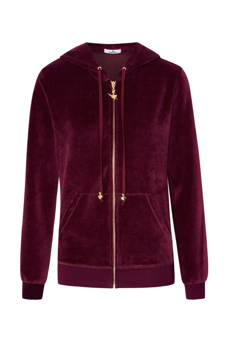 HOODED FASHION VELOUR JACKET FOR TEENS-25633000-846