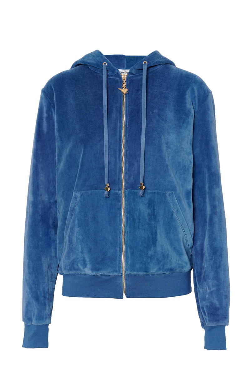 HOODED FASHION VELOUR JACKET FOR TEENS-25633000-919