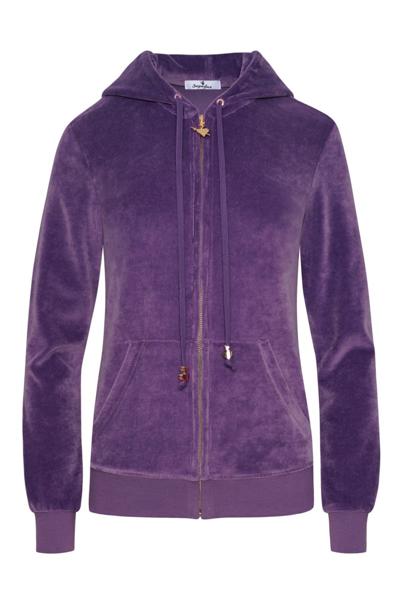 HOODED FASHION VELOUR JACKET FOR TEENS-25633000-947