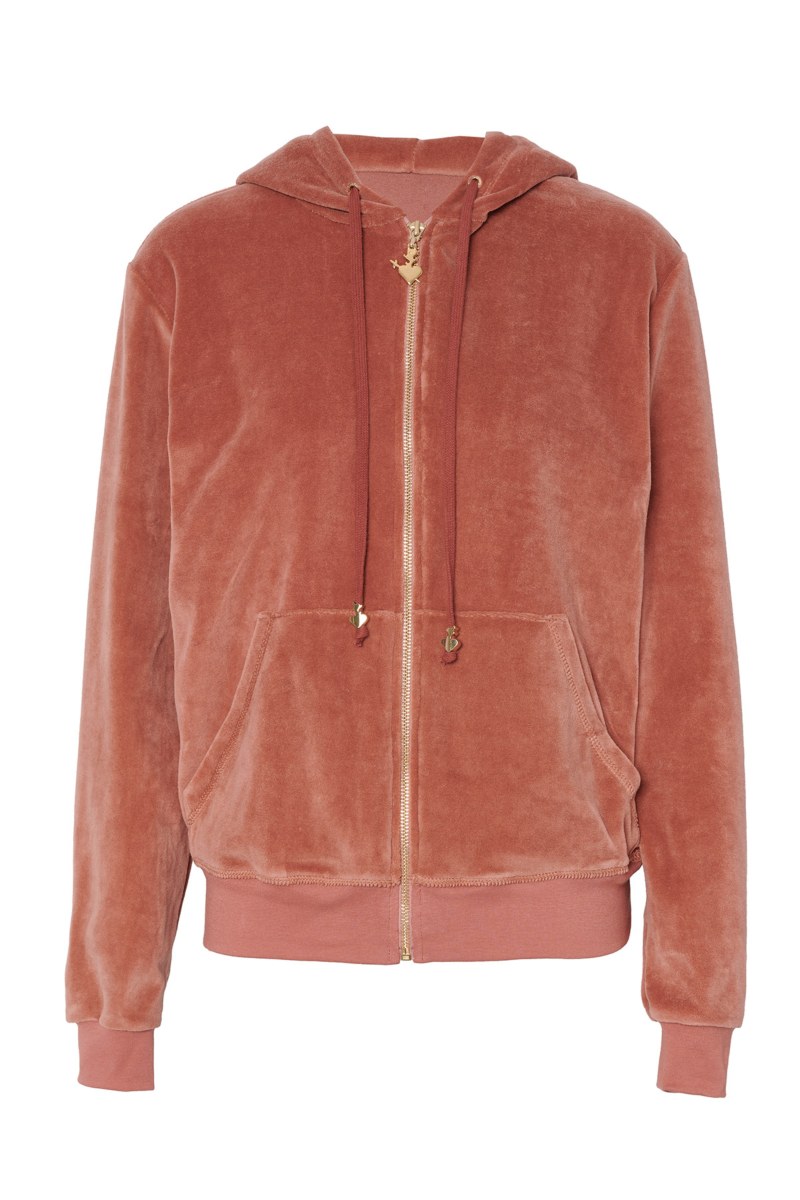 HOODED FASHION VELOUR JACKET FOR TEENS-25633000-949