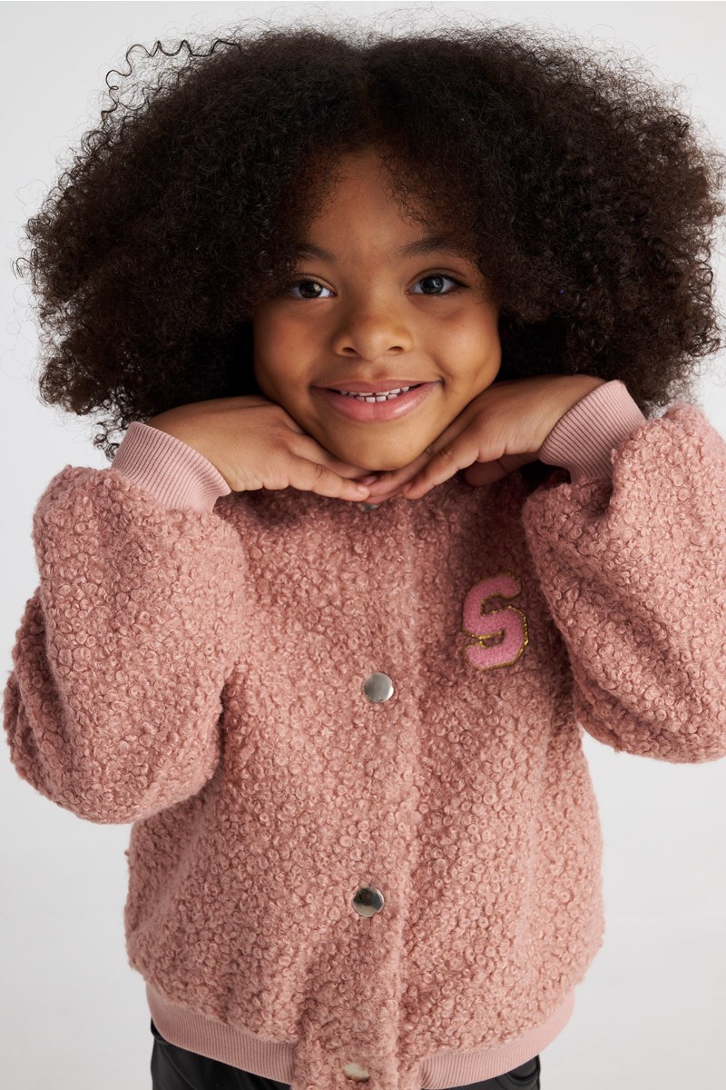 BOUCLE-KNIT JACKET FOR GIRLS WITH SNAP BUTTONS-25633015-712