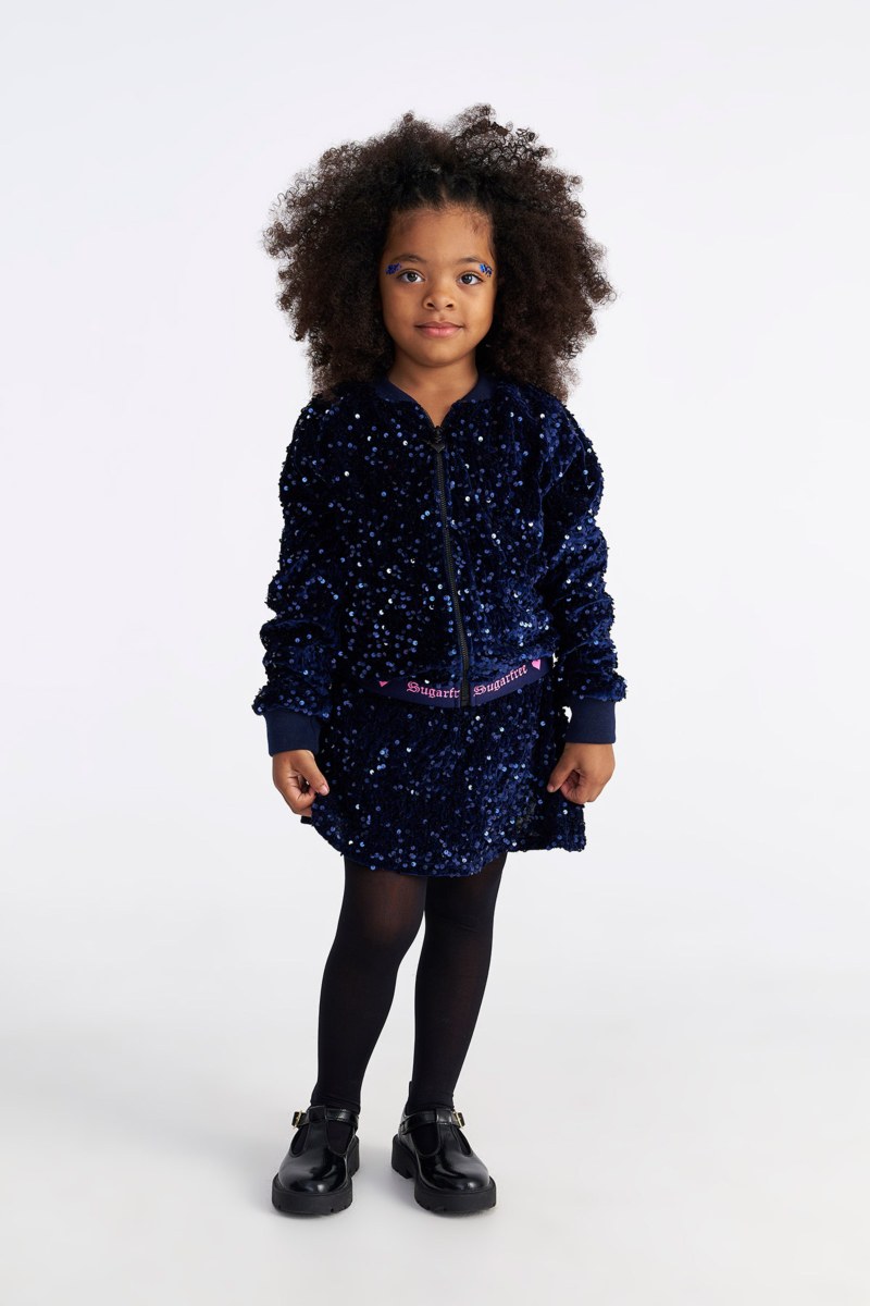 SEQUIN LONG SLEEVED SUPER SOFT VELOUR JACKET FOR GIRLS-25633029-437