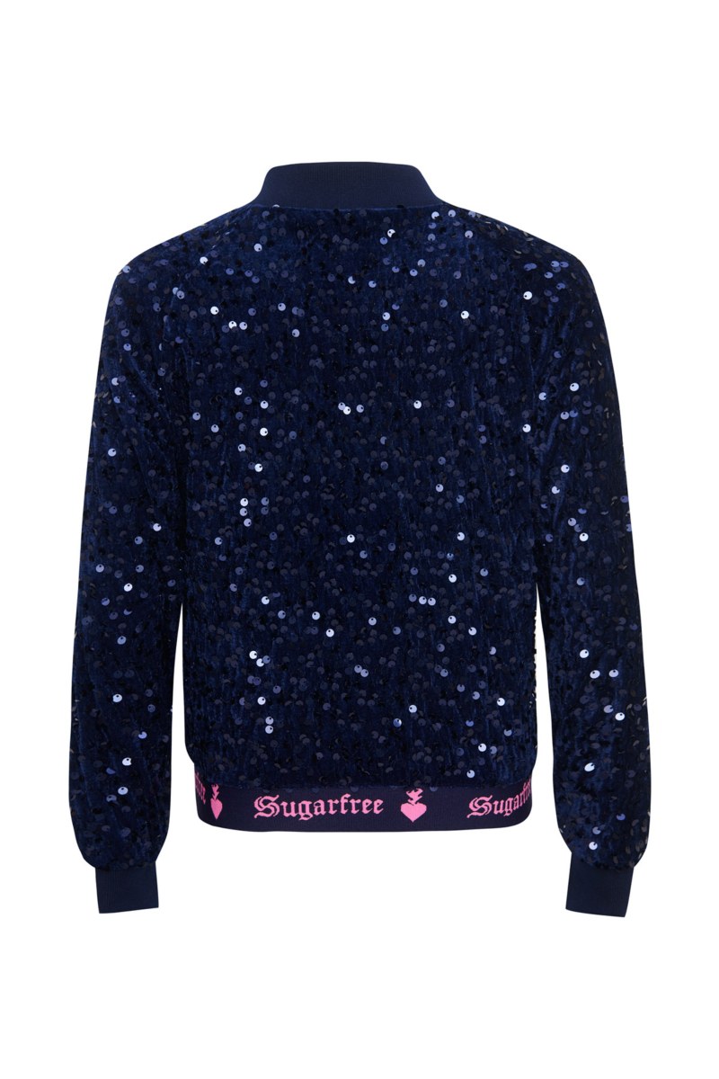SEQUIN LONG SLEEVED SUPER SOFT VELOUR JACKET FOR GIRLS-25633029-437