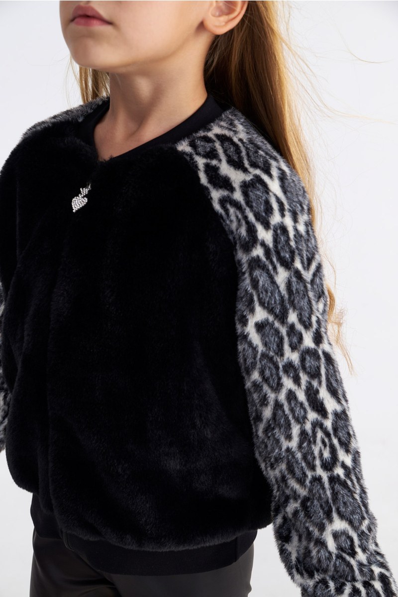 FAUX FUR JACKET WITH COLLAR FOR GIRLS-25633040-110