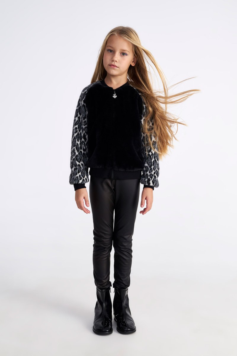 FAUX FUR JACKET WITH COLLAR FOR GIRLS-25633040-110