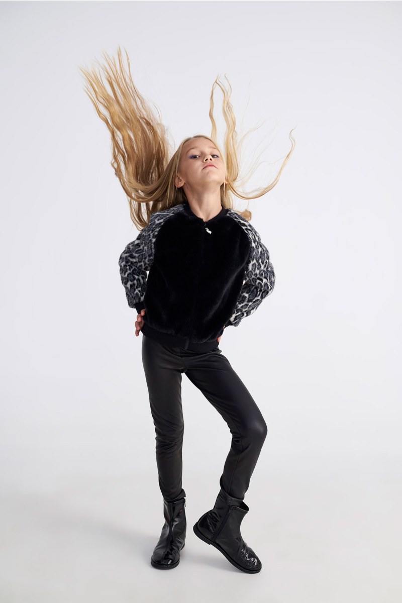 FAUX FUR JACKET WITH COLLAR FOR GIRLS-25633040-110