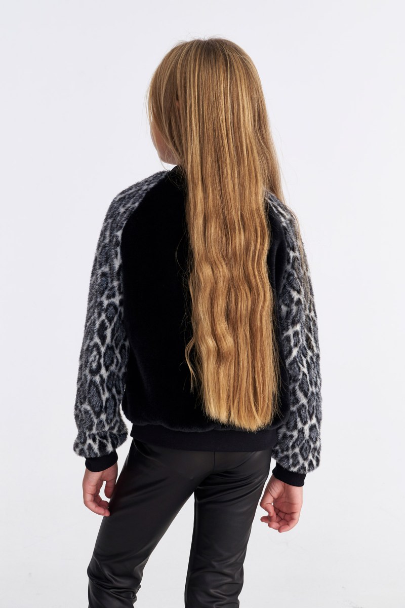 FAUX FUR JACKET WITH COLLAR FOR GIRLS-25633040-110