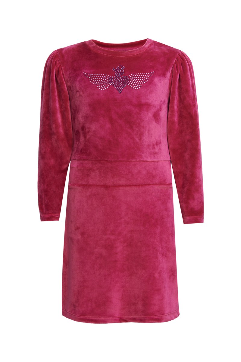 EMBELLISHED SUPER SOFT VELOUR DRESS FOR GIRLS-25634027-718