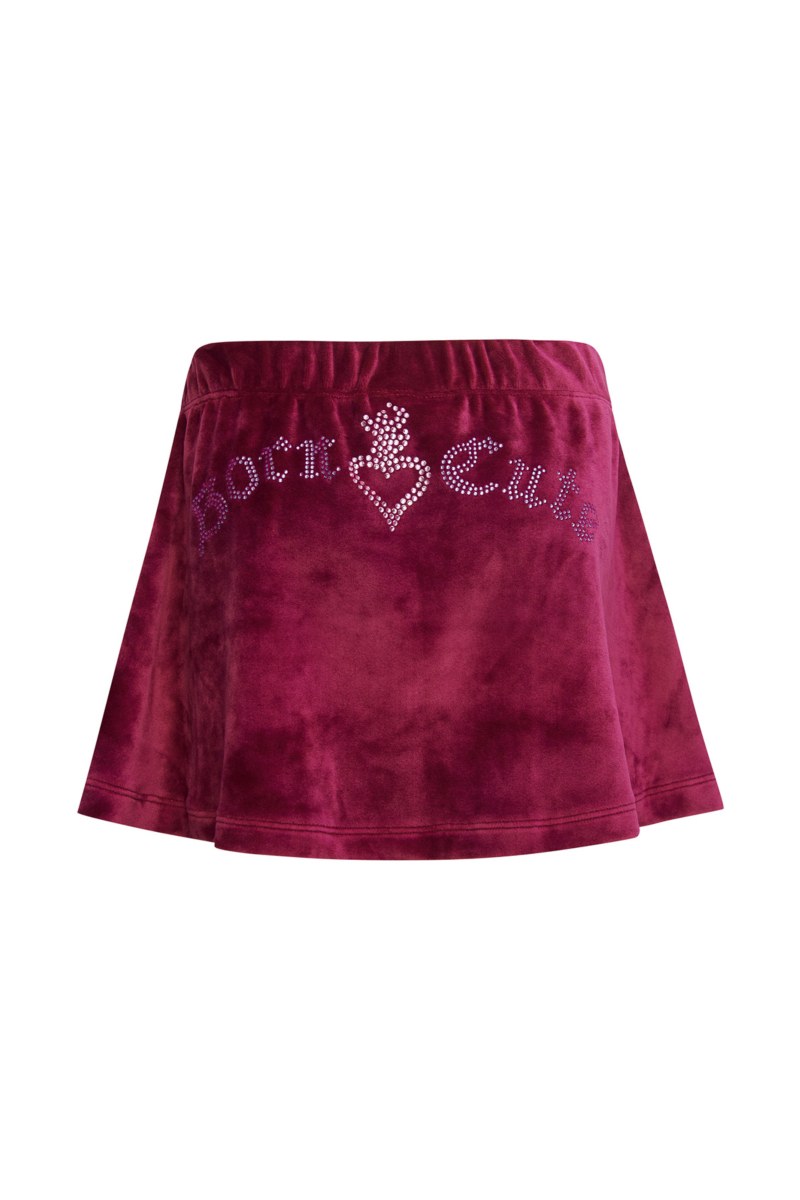 STRASS EMBELLISHED SUPER SOFT VELOUR SKIRT FOR GIRLS-25634028-633