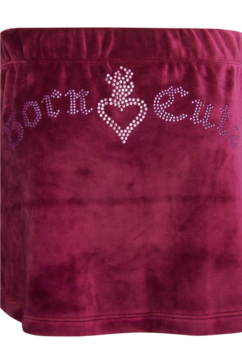STRASS EMBELLISHED SUPER SOFT VELOUR SKIRT FOR GIRLS-25634028-633