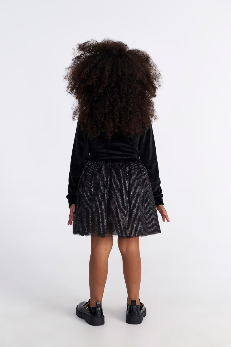 SHIMMERING LONG-SLEEVED SUPER SOFT VELOUR DRESS FOR GIRLS-25634030-110