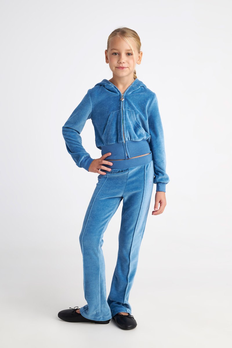 STRASS EMBELLISHED VELOUR TRACK SET FOR GIRLS WITH RAINBOW ZIPPER-25638019-919