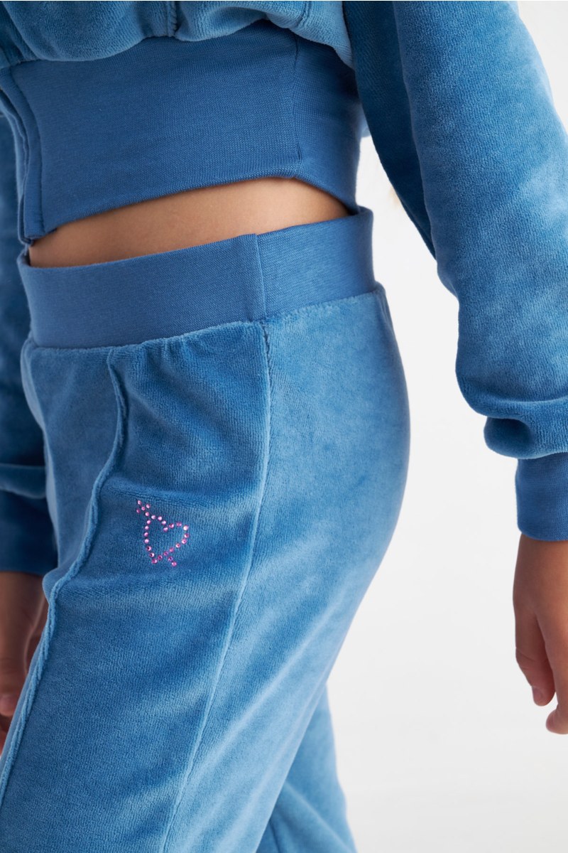 STRASS EMBELLISHED VELOUR TRACK SET FOR GIRLS WITH RAINBOW ZIPPER-25638019-919