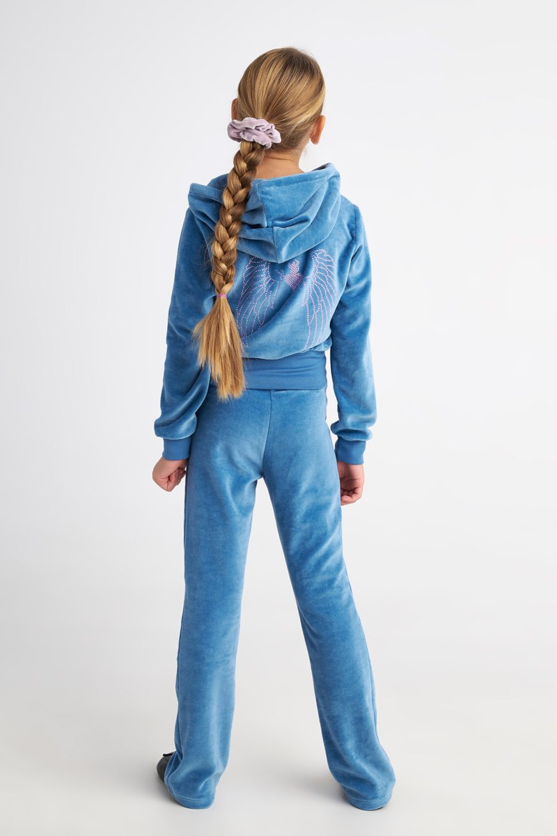 STRASS EMBELLISHED VELOUR TRACK SET FOR GIRLS WITH RAINBOW ZIPPER-25638019-919