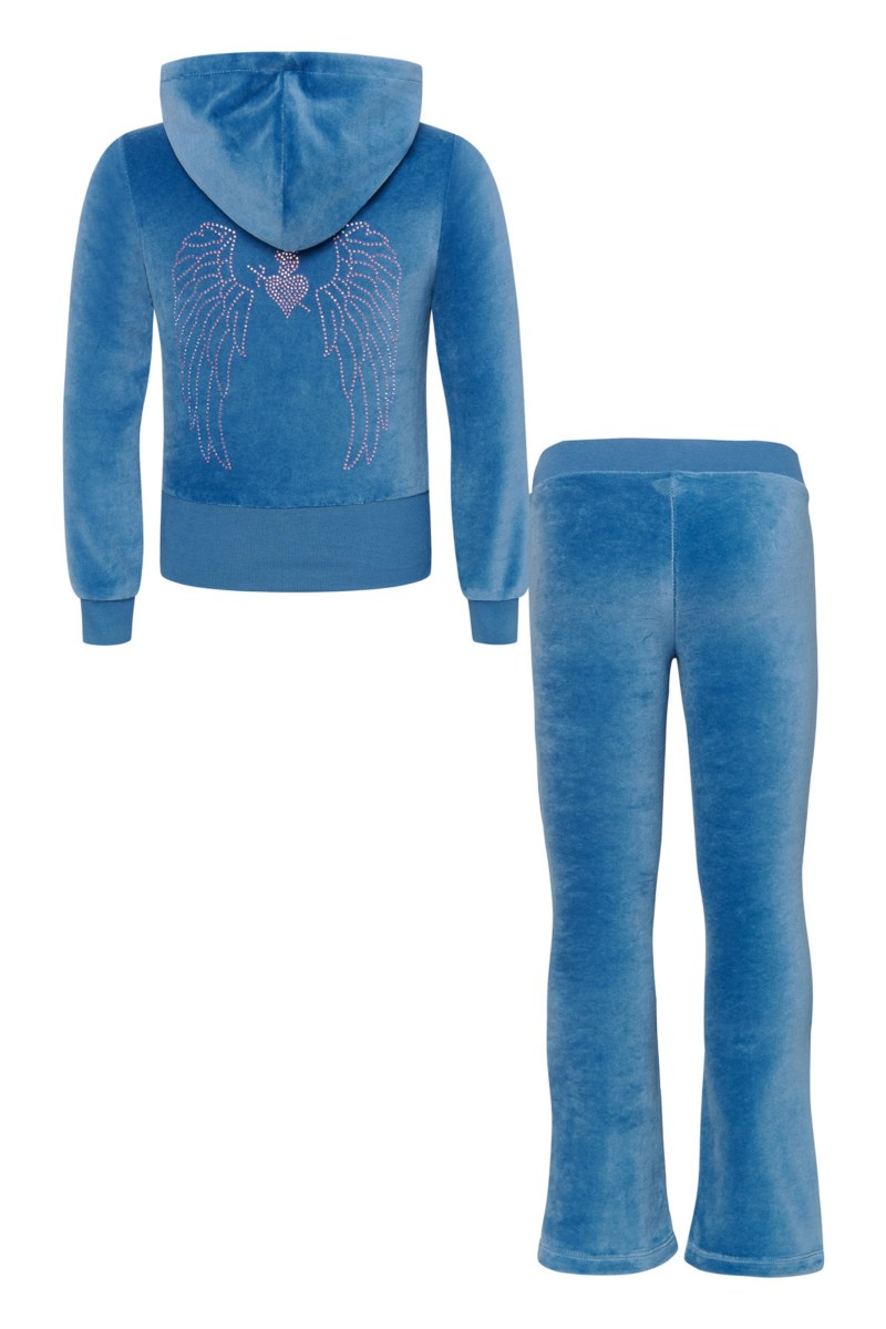 STRASS EMBELLISHED VELOUR TRACK SET FOR GIRLS WITH RAINBOW ZIPPER-25638019-919
