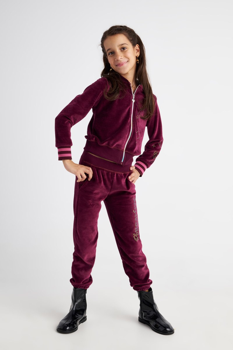 EMBELLISHED VELOUR TRACK SET FOR GIRLS WITH RAINBOW ZIPPER-25638022-846