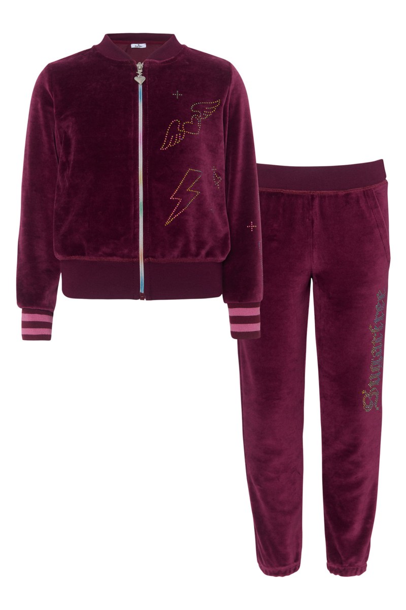 EMBELLISHED VELOUR TRACK SET FOR GIRLS WITH RAINBOW ZIPPER-25638022-846